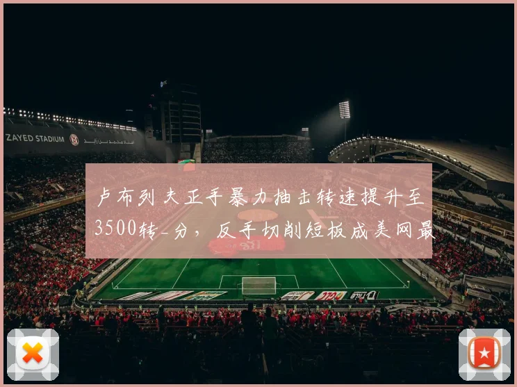 卢布列夫正手暴力抽击转速提升至3500转_分，反手切削短板成美网最大隐患